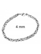 Pulsera Bizantina Cadena chapada en plata 8 mm 19 cm