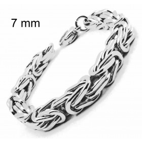 Bracelet Kings Byzantine Chain Silver Plated 8 mm 23 cm