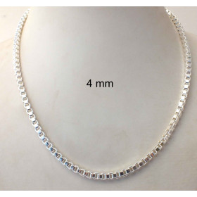 Necklace Venetian Box Chain Silver Plated Men Women Jewellery