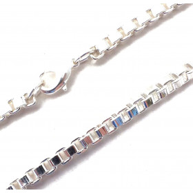 Necklace Venetian Box Chain Silver Plated 2,6 mm width,...