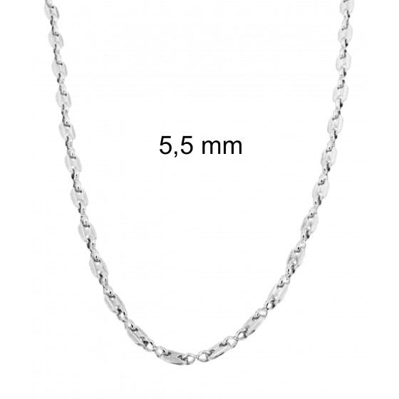 Necklace Coffee Bean Chain Silver Plated