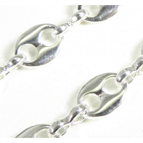 Collana catena Marina placcata argento 3,7 mm, 40cm