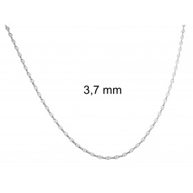 Necklace Coffee Bean Chain Silver Plated 3,7 mm 60 cm