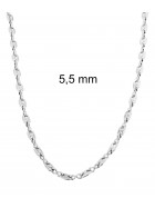 Necklace Coffee Bean Chain Silver Plated 3,7 mm 85 cm
