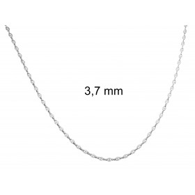 Collier chaine Grain de café plaqué argent 5,5 mm, 45cm