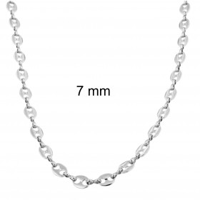 Necklace Coffee Bean Chain Silver Plated 5,5 mm 45 cm