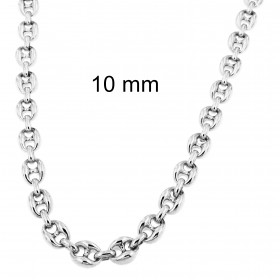 Necklace Coffee Bean Chain Silver Plated 5,5 mm 45 cm