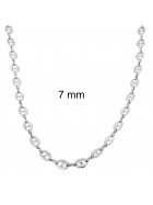 Collier chaine Grain de café plaqué argent 5,5 mm, 45cm