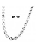 Necklace Coffee Bean Chain Silver Plated 5,5 mm 45 cm