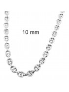 Necklace Coffee Bean Chain Silver Plated 7 mm 55 cm