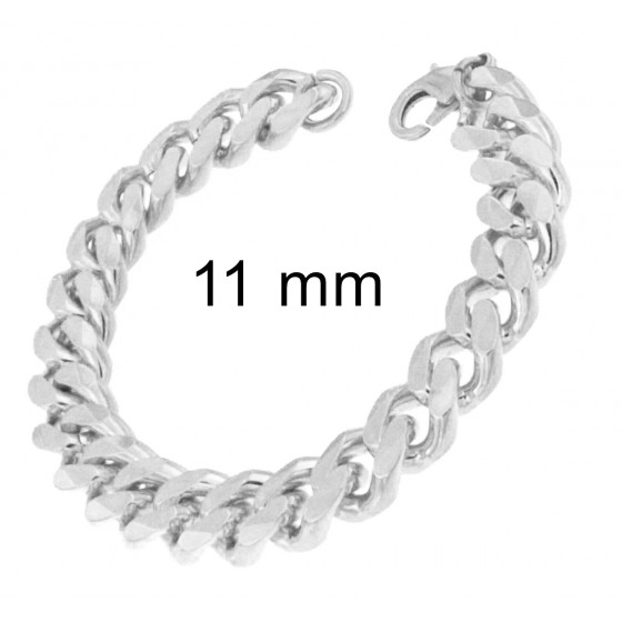 BRACELET CURB CHAINE Silver Plated Men Women Gift New Jewellery Tendenze ITALY