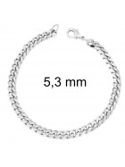 Curb Chain Bracelet Silver Plated Jewellery Men Women