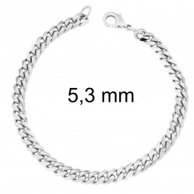 Curb Chain Bracelet Silver Plated 16,5 mm 19 cm Jewellery Men Women