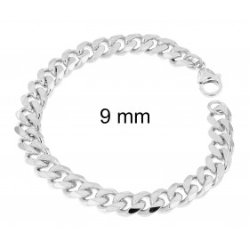 Curb Chain Bracelet Silver Plated 16,5 mm 20 cm Jewellery Men Women