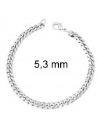 Curb Chain Bracelet Silver Plated 16,5 mm 20 cm Jewellery Men Women