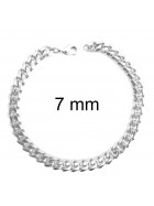 Curb Chain Bracelet Silver Plated 16,5 mm 20 cm Jewellery Men Women