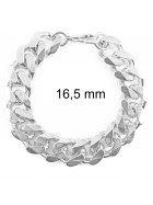 Curb Chain Bracelet Silver Plated 16,5 mm 20 cm Jewellery Men Women