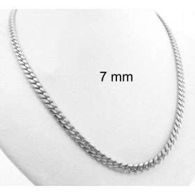 Curb Chain Necklace Silver Plated 3 mm 55 cm