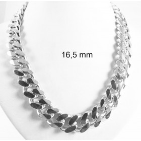 Curb Chain Necklace Silver Plated 3 mm 55 cm