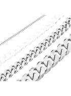 Curb Chain Necklace Silver Plated 3 mm 55 cm
