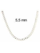 Curb Chain Necklace Silver Plated 3 mm 55 cm