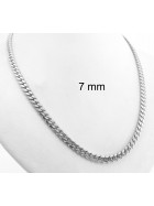 Curb Chain Necklace Silver Plated 3 mm 55 cm