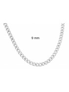 Curb Chain Necklace Silver Plated 3 mm 55 cm