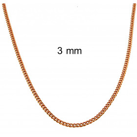 Collier chaine gourmette or rose doublé 5,5 mm 50 cm