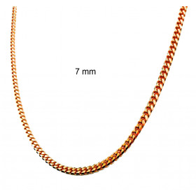 Collier chaine gourmette or rose doublé 9 mm 50 cm