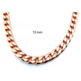 Collier chaine gourmette or rose doublé 11 mm 55 cm