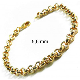 Jaseron Bracelet or doublé 7 mm 21 cm