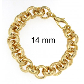 Jaseron Bracelet or doublé 14 mm 21 cm