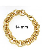Erbsarmband Gold Doublé 14 mm 21 cm
