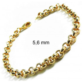 Bracciale Rolo placcato oro 4 mm 20 cm