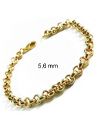 Bracciale Rolo placcato oro 5,6 mm 20 cm