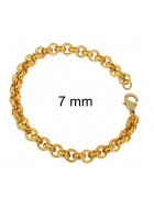 Bracciale Rolo placcato oro 5,6 mm 20 cm