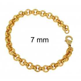 Jaseron Bracelet plaqué or 7 mm 18 cm
