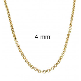 Collier chaine Jaseron or doublé 4 mm, 90cm