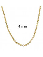 Erbskette Gold Doublé 4 mm breit, 90cm lang Halskette Damen Herren Anhängerkette
