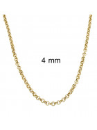 Collier chaine Jaseron or doublé 4 mm, 90cm