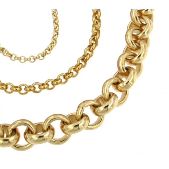 Necklace Belcher Chain Gold Doublé 8 mm 45 cm