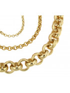 Erbskette Gold Doublé 14 mm breit, 50cm lang Halskette Damen Herren Anhängerkette
