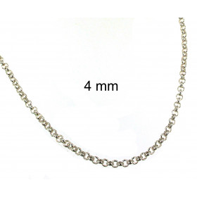 Collana catena Rolò placcata argento 4 mm 40 cm
