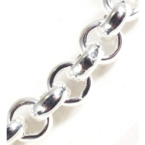 Collier chaine Jaseron plaqué argent 7 mm 40 cm