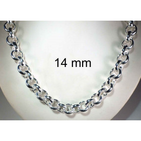 Necklace Belcher Chain Silver Plated 7 mm 40 cm