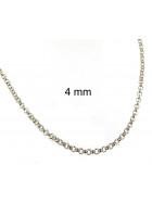 Erbskette versilbert Silberkette 7 mm breit, 40cm lang Halskette Damen Herren Anhängerkette
