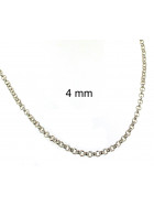 Collier chaine Jaseron plaqué argent 7 mm 40 cm