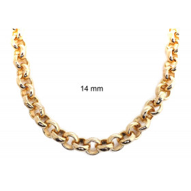 Erbskette vergoldet 4 mm breit, 65cm lang Halskette Damen Herren Anhängerkette