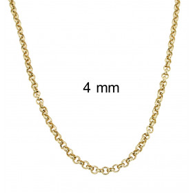 Erbskette vergoldet 5,6 mm breit, 45cm lang Halskette Damen Herren Anhängerkette