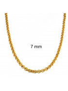 Erbskette vergoldet 7 mm breit, 45cm lang Halskette Damen Herren Anhängerkette